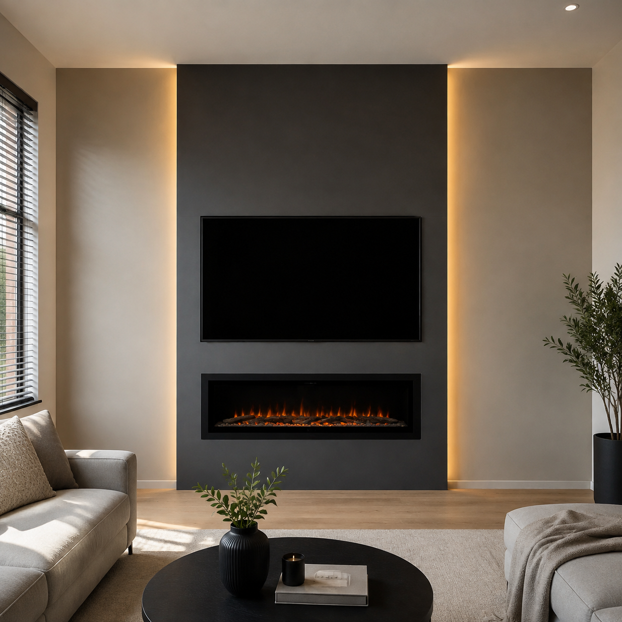 AI-conceptvisualisatie van een cinewall in de stijl Antraciete middenstrook
